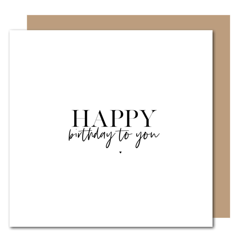 Dubbele kaart met kraft envelop | Happy Birthday to you