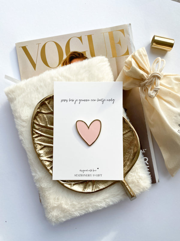 Greeting Card with Pin | Sometimes you just need a heart | with a pink pin (including envelope)
