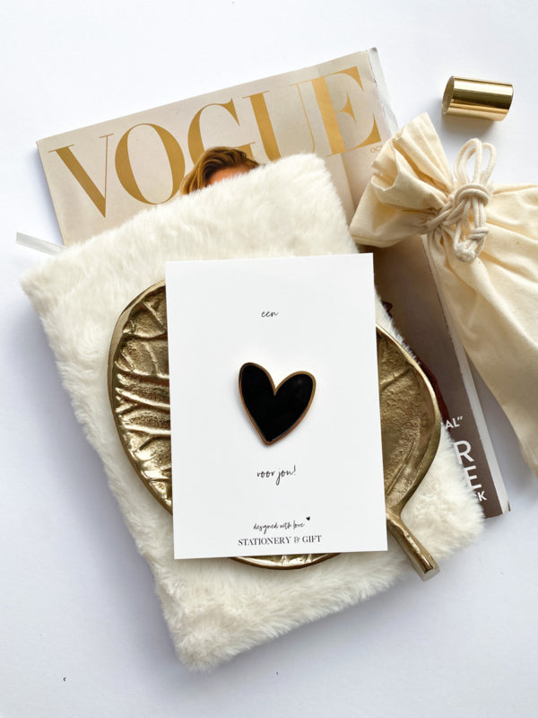 Greeting Card with Pin | A heart for you | with a black pin (including envelope)