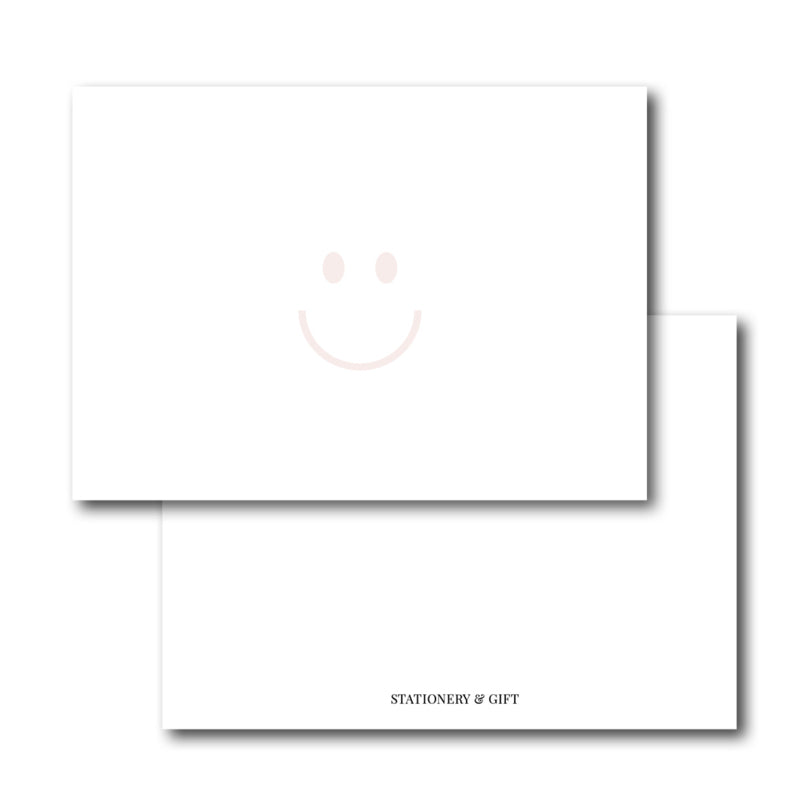 Mini Card | White &amp;amp; Pink Smiley