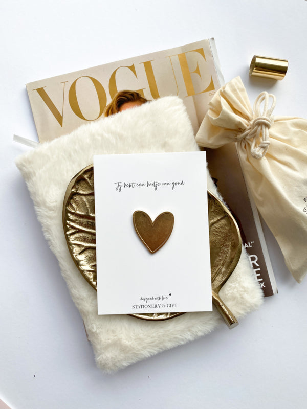 Greeting Card with Pin | You have a heart of gold | Gold (with kraft envelope!)