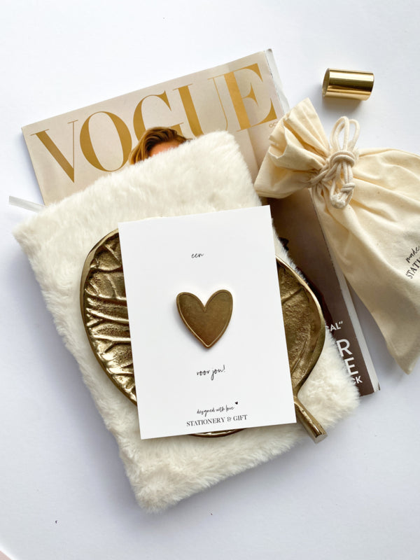 Greeting Card with Pin | A heart for you | with a gold pin (including envelope)